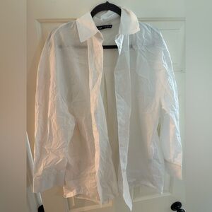 Zara womens oversized White dress shirt